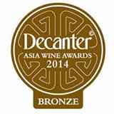 Bronze medal, Decanter Asia Wine Awards 2014